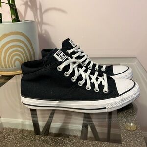 Converse Black and White Mid-Top Sneakers